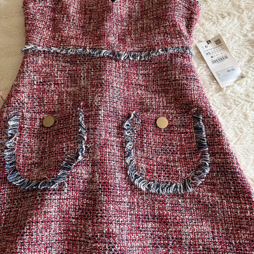 NWT Zara Tweed Mini Dress - Picture 4 of 9